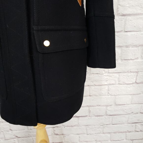 J. Crew Chateau Parka in Italian Stadium-cloth Wool Black Size 6 - Picture 6 of 14